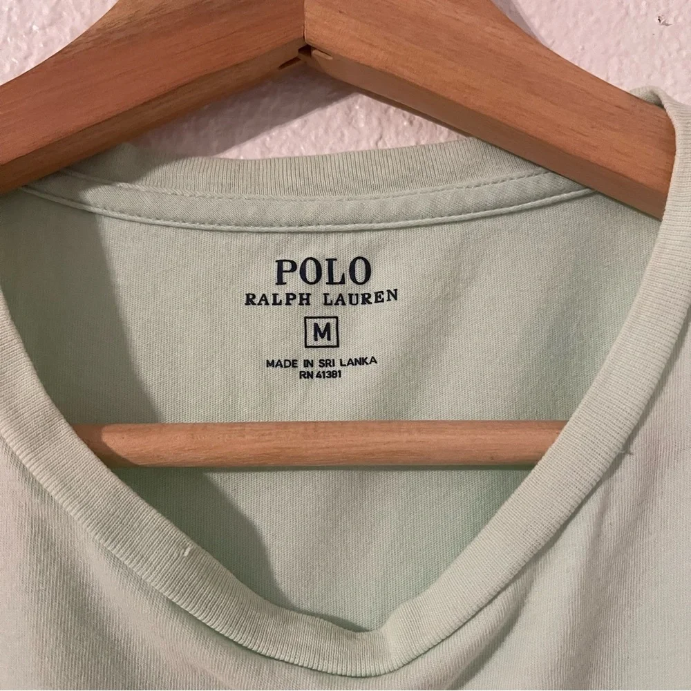 Polo by Ralph Lauren Light Mint Green Pocket Tee with Lavender Pony